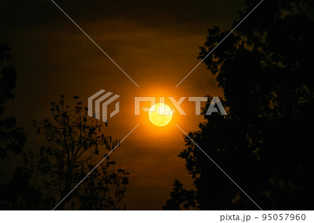 Moon with Night sky and cloud in full moon Moon with Night sky and cloud in full moon 95057960