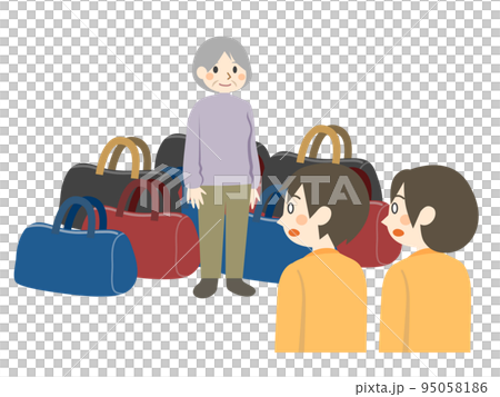 ショートステイや入院時に大量の荷物を持ってきた高齢者 ショートステイや入院時に大量の荷物を持ってきた高齢者 95058186