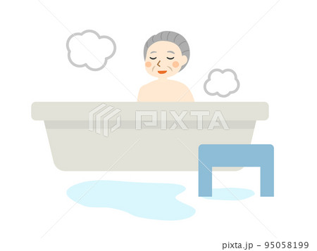 お風呂に入る高齢者 95058199