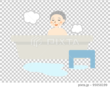 お風呂に入る高齢者 95058199