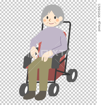 坐在一輛銀色汽車的老人 坐在一輛銀色汽車的老人 95058821