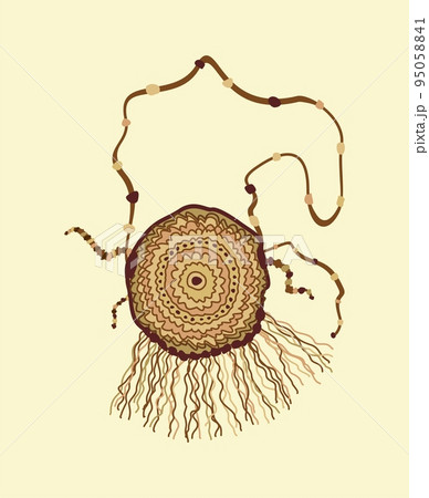 Vector isolated illustration of boho bag. Vector isolated illustration of boho bag. 95058841