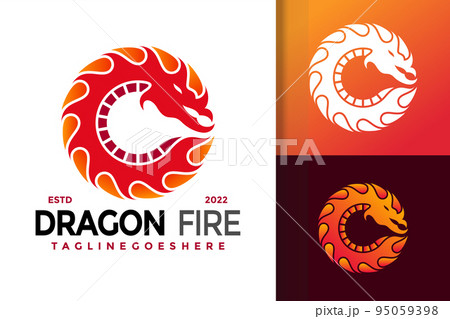 Dragon Fire Logo Design, brand identity logos vector, modern logo, Logo Designs Vector Illustration Template 95059398