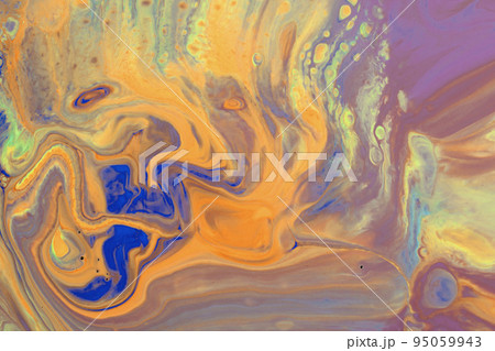 Abstract background from flowing colored liquid paints 95059943