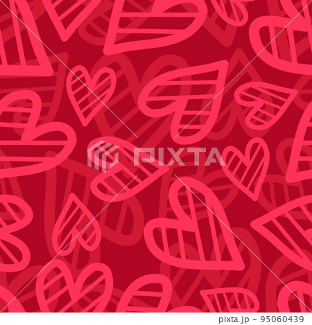 Cute funny red hearts concept seamless pattern. Vector hand drawn cartoon kawaii character illustration icon. Cute kawaii hearts cartoon seamless pattern concept Cute funny red hearts concept seamless pattern. Vector hand drawn cartoon kawaii character illustration icon. Cute kawaii hearts cartoon seamless pattern concept 95060439