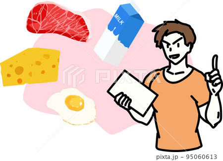 たんぱく質を取るよう指導するトレーナー たんぱく質を取るよう指導するトレーナー 95060613