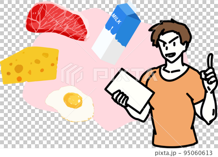 たんぱく質を取るよう指導するトレーナー たんぱく質を取るよう指導するトレーナー 95060613