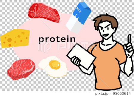 たんぱく質を取るよう指導するトレーナー 95060614