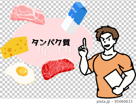 たんぱく質を取るよう指導するトレーナー たんぱく質を取るよう指導するトレーナー 95060615