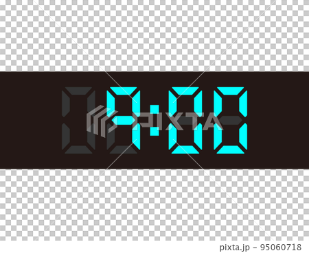デジタル数字　時計の文字盤　ベクターイラスト　9時 95060718