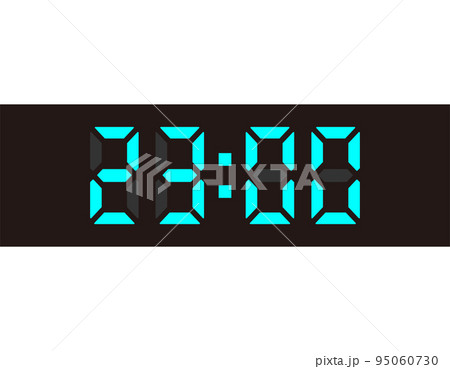 デジタル数字 時計の文字盤 ベクターイラスト 23時のイラスト素材  