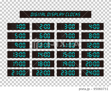 Digital number clock face vector illustration Digital number clock face vector illustration 95060731