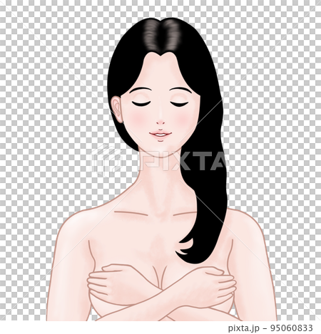 ハダカで素肌のキレイな黒髪の女性リメイク2 ハダカで素肌のキレイな黒髪の女性リメイク2 95060833