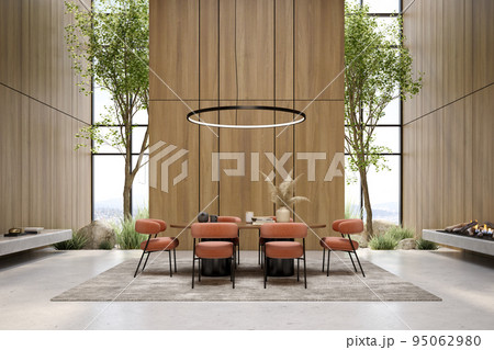 Modern style conceptual interior room 3d illustration 95062980