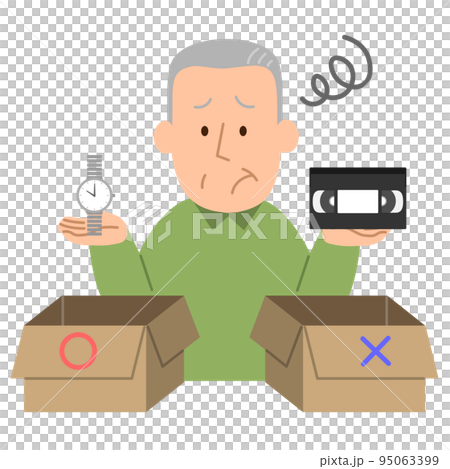 Senior man 2 who organizes and cleans up before life 95063399