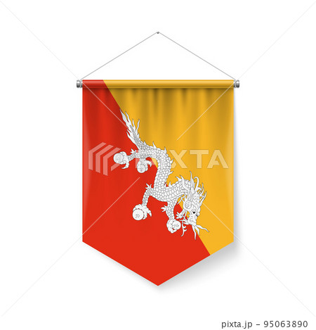Pennant Flag Icon of Bhutan Pennant Flag Icon of Bhutan 95063890