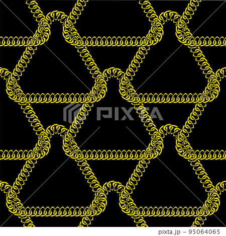 Gold seamless pattern with hand drawn chain. Perfect for wallpapers, web page backgrounds, surface textures, textile. Isolated on black background Gold seamless pattern with hand drawn chain. Perfect for wallpapers, web page backgrounds, surface textures, textile. Isolated on black background 95064065