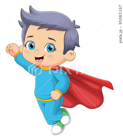 The superman is flying in the sky and having a strong power body The superman is flying in the sky and having a strong power body 95065197