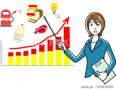 値上げを解説するビジネスウーマン 95065630