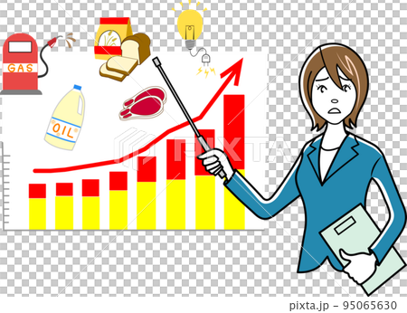 値上げを解説するビジネスウーマン 95065630