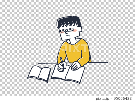 A man studying illustration about obtaining qualifications 95066428