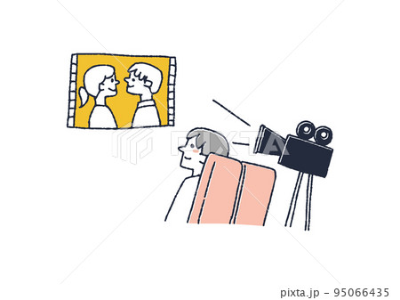 映画を見ている若い男性　それぞれの休日の過ごし方 95066435