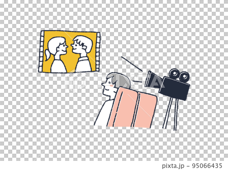 映画を見ている若い男性　それぞれの休日の過ごし方 95066435