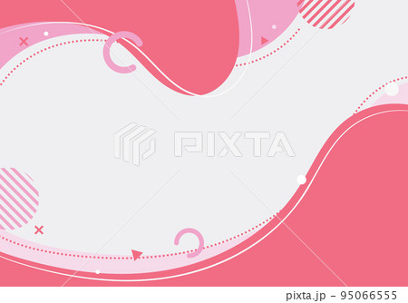Abstract modern template pink organic dynamic shapes elements compositions of colored spots and lines on white background 95066555