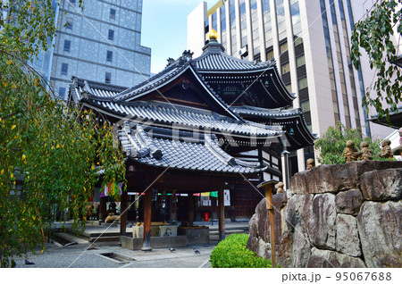 ビルの谷間の生花と祈りの京都市六角堂 ビルの谷間の生花と祈りの京都市六角堂 95067688