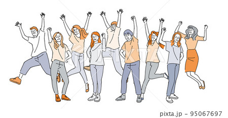 人物おしゃれイラスト素材	 95067697