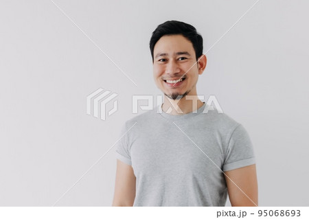 Warm smile face of kind man isolated on white background. Concept of happiness. Warm smile face of kind man isolated on white background. Concept of happiness. 95068693