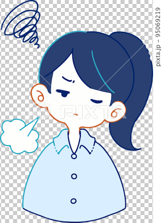一個厭惡和嘆息的人的矢量圖解 一個厭惡和嘆息的人的矢量圖解 95069219