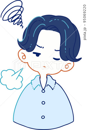嫌になって溜息を吐く人物のベクターイラスト 95069220