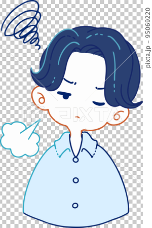 一個厭惡和嘆息的人的矢量圖解 95069220