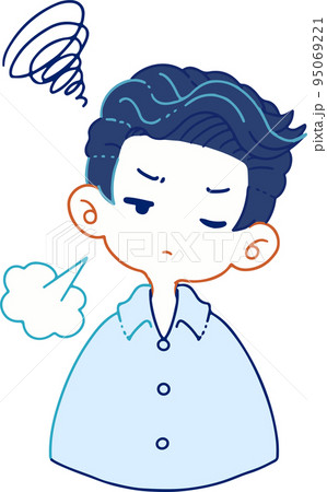 嫌になって溜息を吐く人物のベクターイラスト 95069221