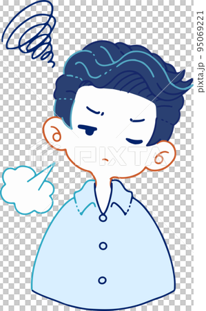 一個厭惡和嘆息的人的矢量圖解 95069221