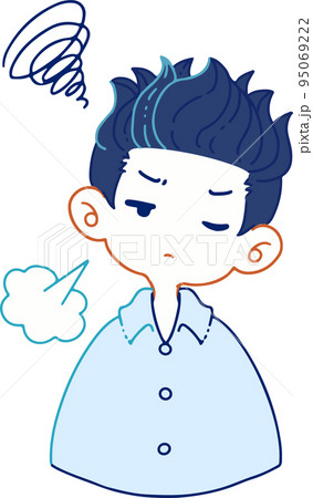 嫌になって溜息を吐く人物のベクターイラスト 嫌になって溜息を吐く人物のベクターイラスト 95069222