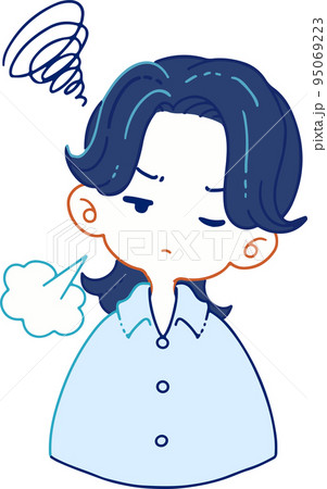 嫌になって溜息を吐く人物のベクターイラスト 嫌になって溜息を吐く人物のベクターイラスト 95069223