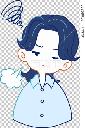 嫌になって溜息を吐く人物のベクターイラスト 嫌になって溜息を吐く人物のベクターイラスト 95069223