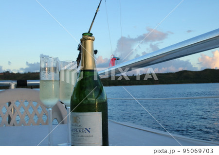 海上クルーズ　シャンパン 95069703