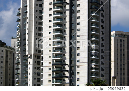 Tall houses and skyscrapers in Tel Aviv in Israel. 95069822