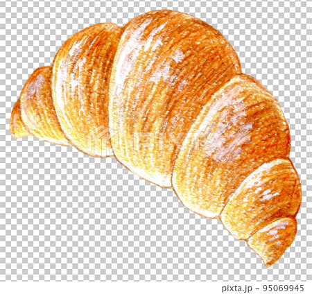クロワッサンの色鉛筆画ワンポイント クロワッサンの色鉛筆画ワンポイント 95069945