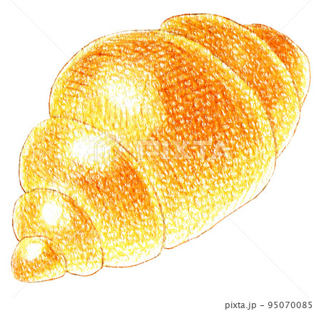 バターロールの色鉛筆画ワンポイント 95070085