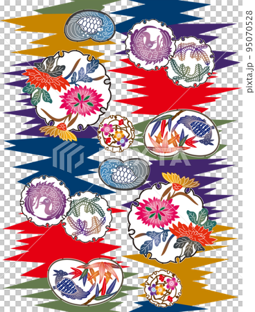 Bingata Seamless Pattern Inazuma Pattern - Stock Illustration [95070528 ...