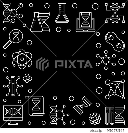 Vector Genetics square frame or illustration in thin line style Vector Genetics square frame or illustration in thin line style 95073545