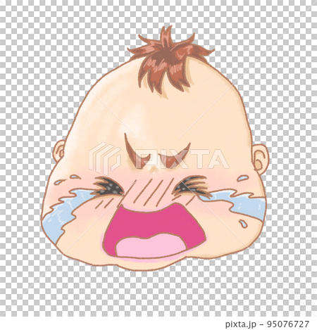 Baby's expression crying loudly Baby's expression crying loudly 95076727