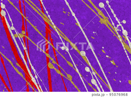 飛び散る多彩な色、勢いがある本紫色のデザイン和紙 飛び散る多彩な色、勢いがある本紫色のデザイン和紙 95076968