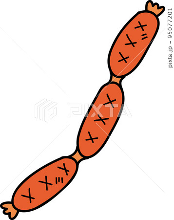 Hand Drawn delicious sausage illustration 95077201