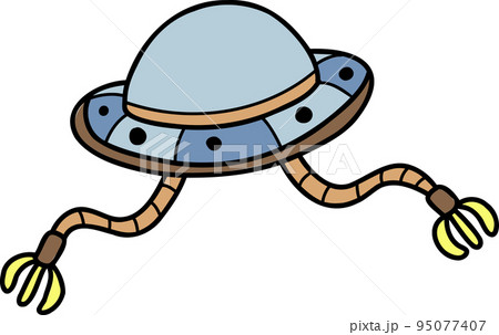 Hand Drawn cute ufo illustration 95077407