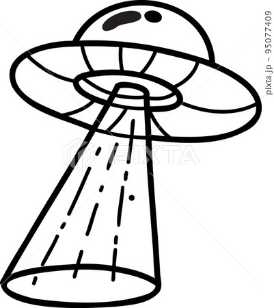 Hand Drawn cute ufo illustration 95077409